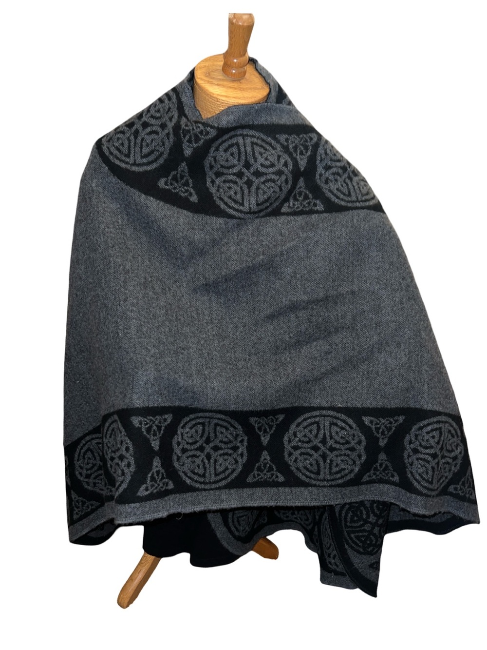 Molina by Jimmy Hourihan Reversible 100% Acrylique Black/gray Shawl/Walking Cape